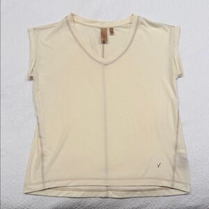 V-Neck Cream Women's Top by Indyeva